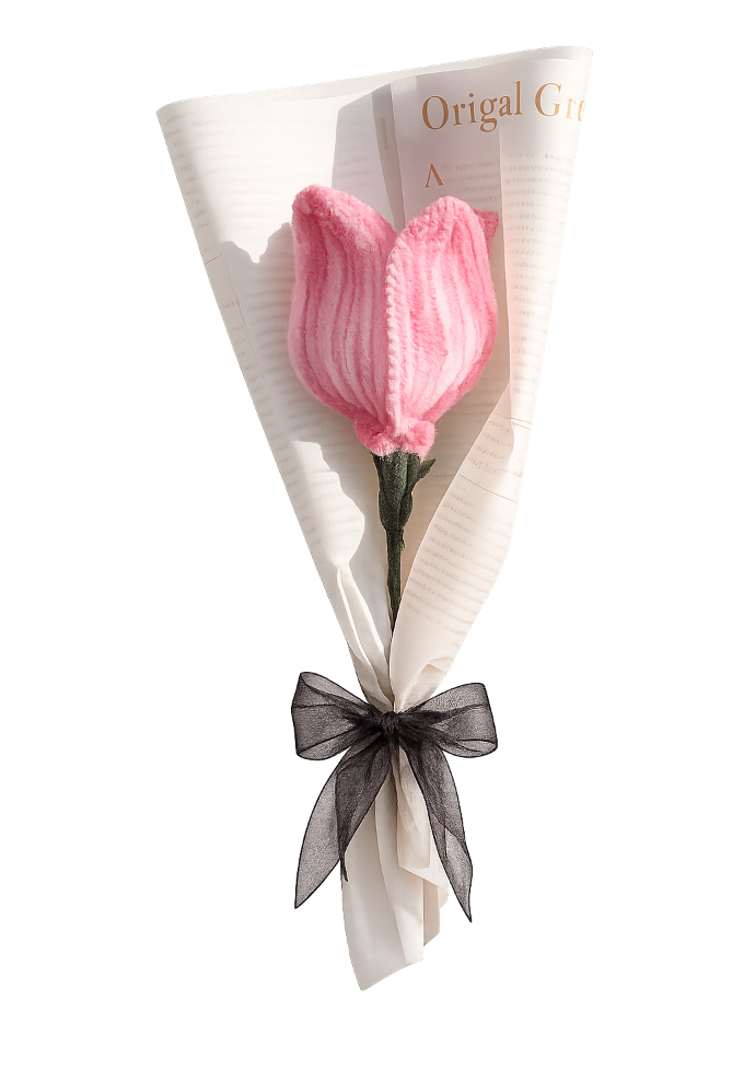 Handcrafted crochet tulip by Yuktaa Arts